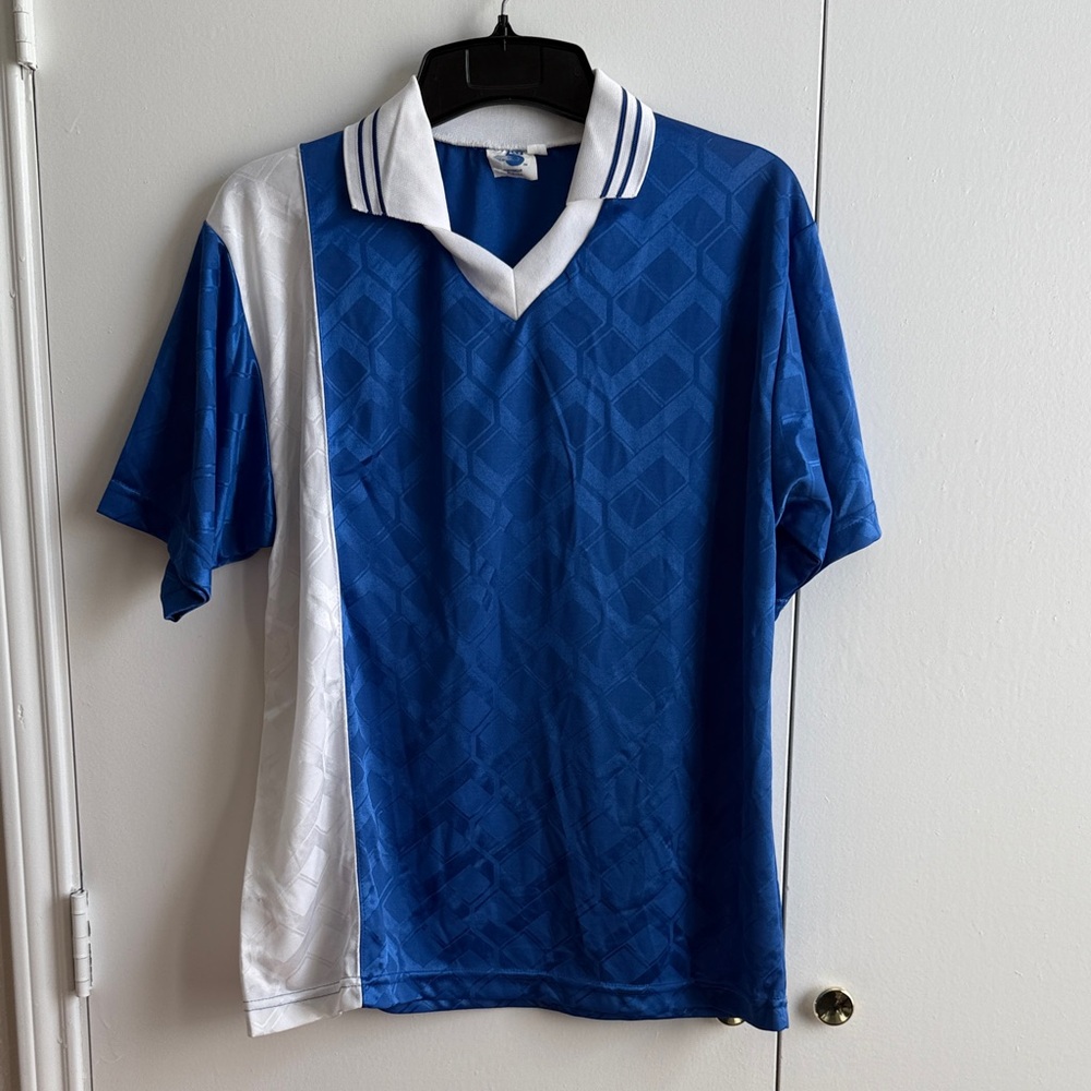 High Five Men's Blue and White Short Sleeve Polo Shirt